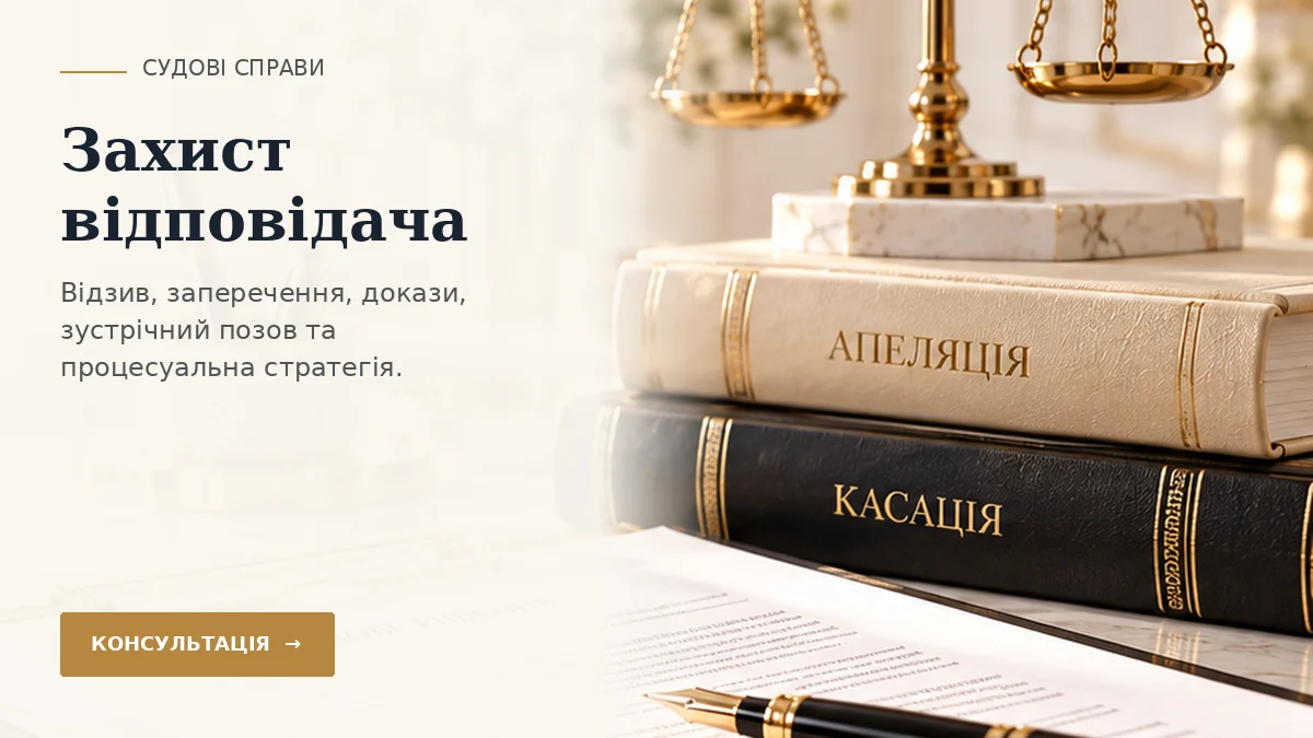 Захист відповідача — відзив, заперечення, докази та зустрічний позов